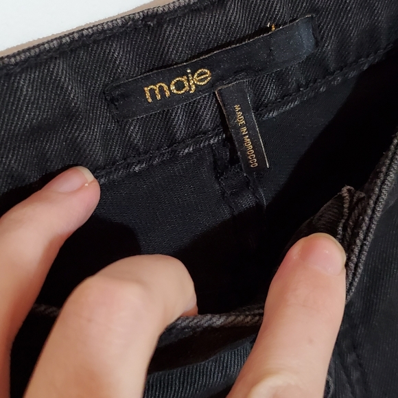 Maje Funky Black Low Rise Skinny Jeans with Zipper Accent Size 24 ~ Punk Rock - Picture 15 of 16